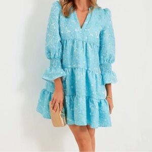 Pomander Place Aqua Floral Dress